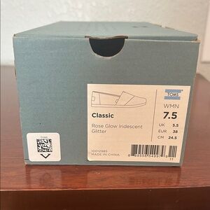 TOMS Classic Rose Glow Glitter Shoes
